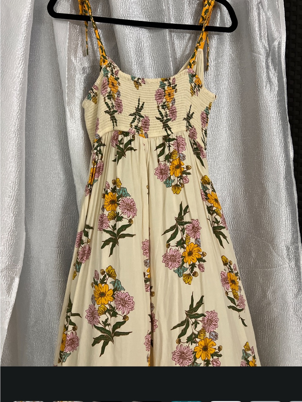 Patrons of Peace Cream Maxi Dress with Yellow & Pink Floral Print